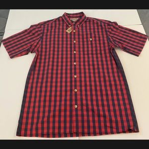 Duluth Trading Co BBQ Untucked Plaid Short Sleeve Shirt Men's M/Tall NWT